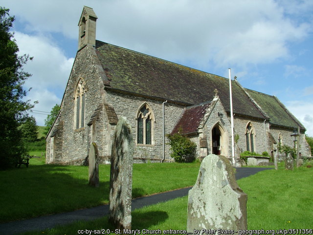 Exterior image of 618314 Llanfair Waterdine St Mary