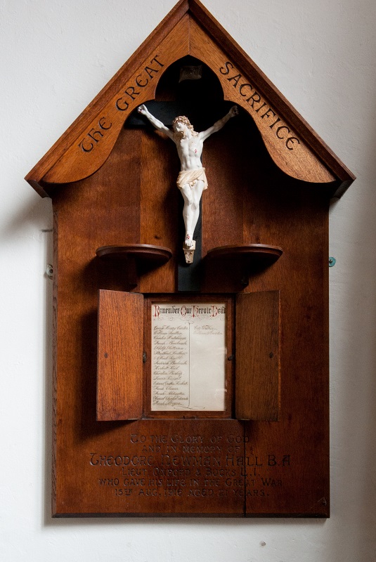 WW1 War memorial in Lady Chapel of 602156 Dorridge St Philip