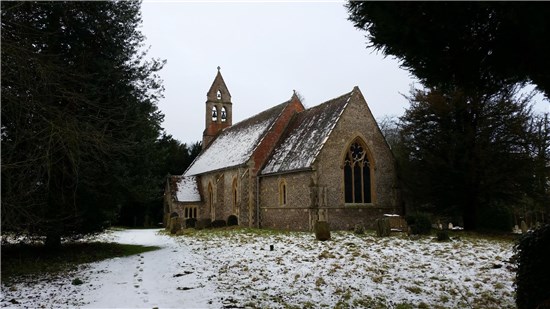 Pyrton church, view on approach from south-east