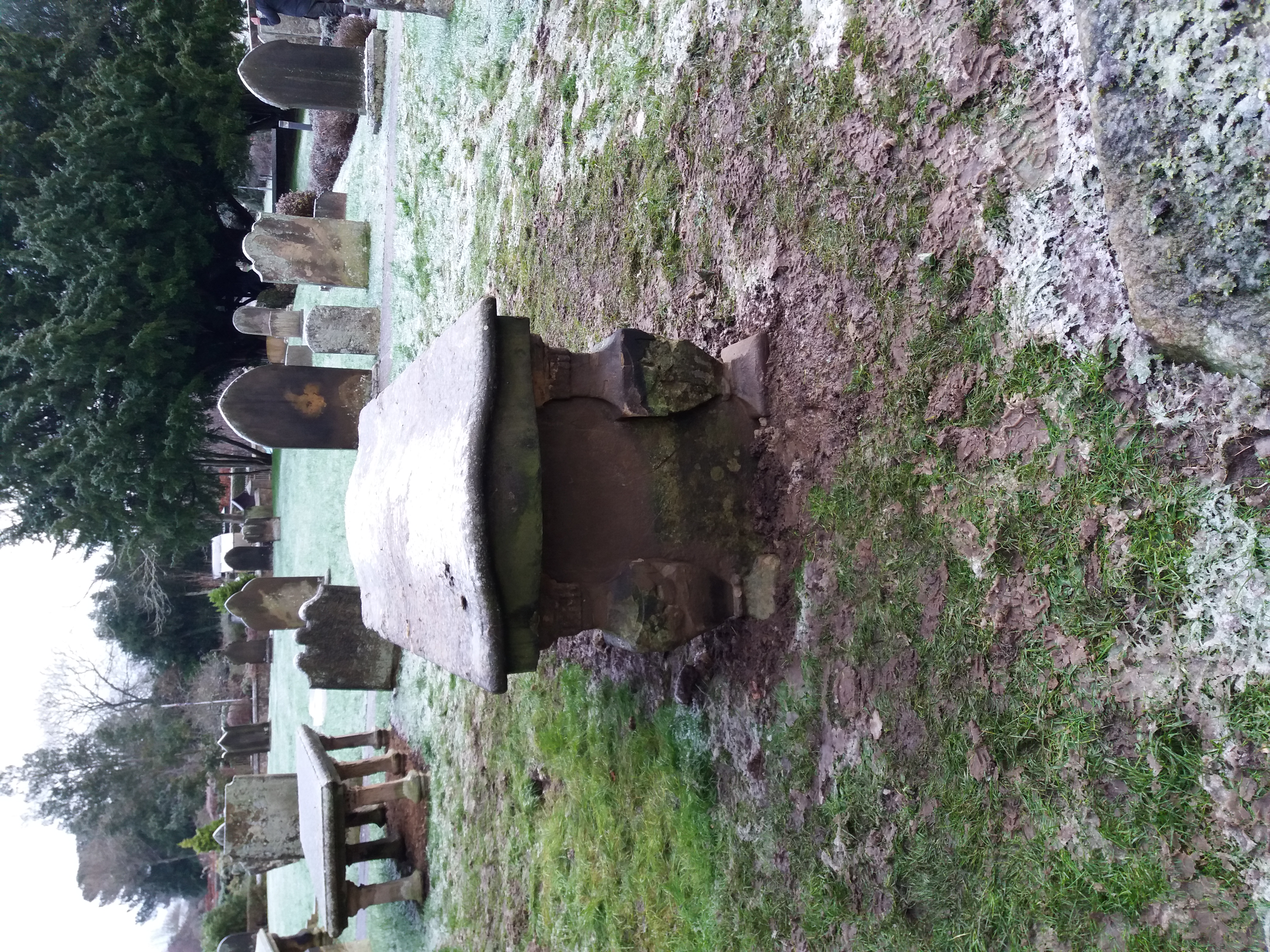 Picture of repaired memorial with table top in situe