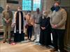 Photo of churchwardens in Benefice and Vicar saying goodbye to Elizabethian chalice