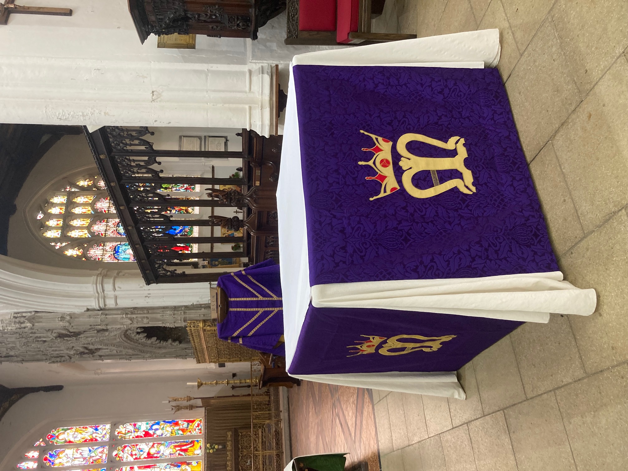 New Advent purple altar frontal