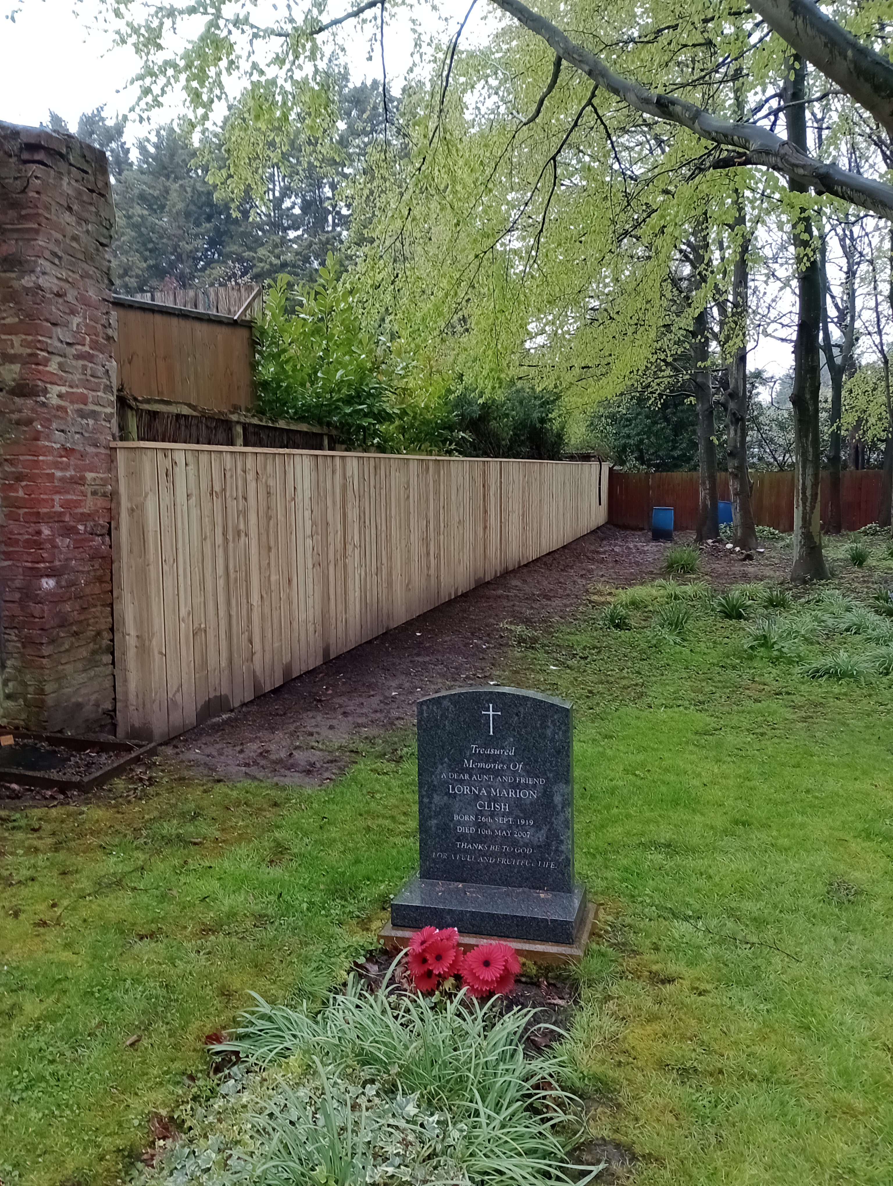 Photograph of fence on south boundary of churchyard
