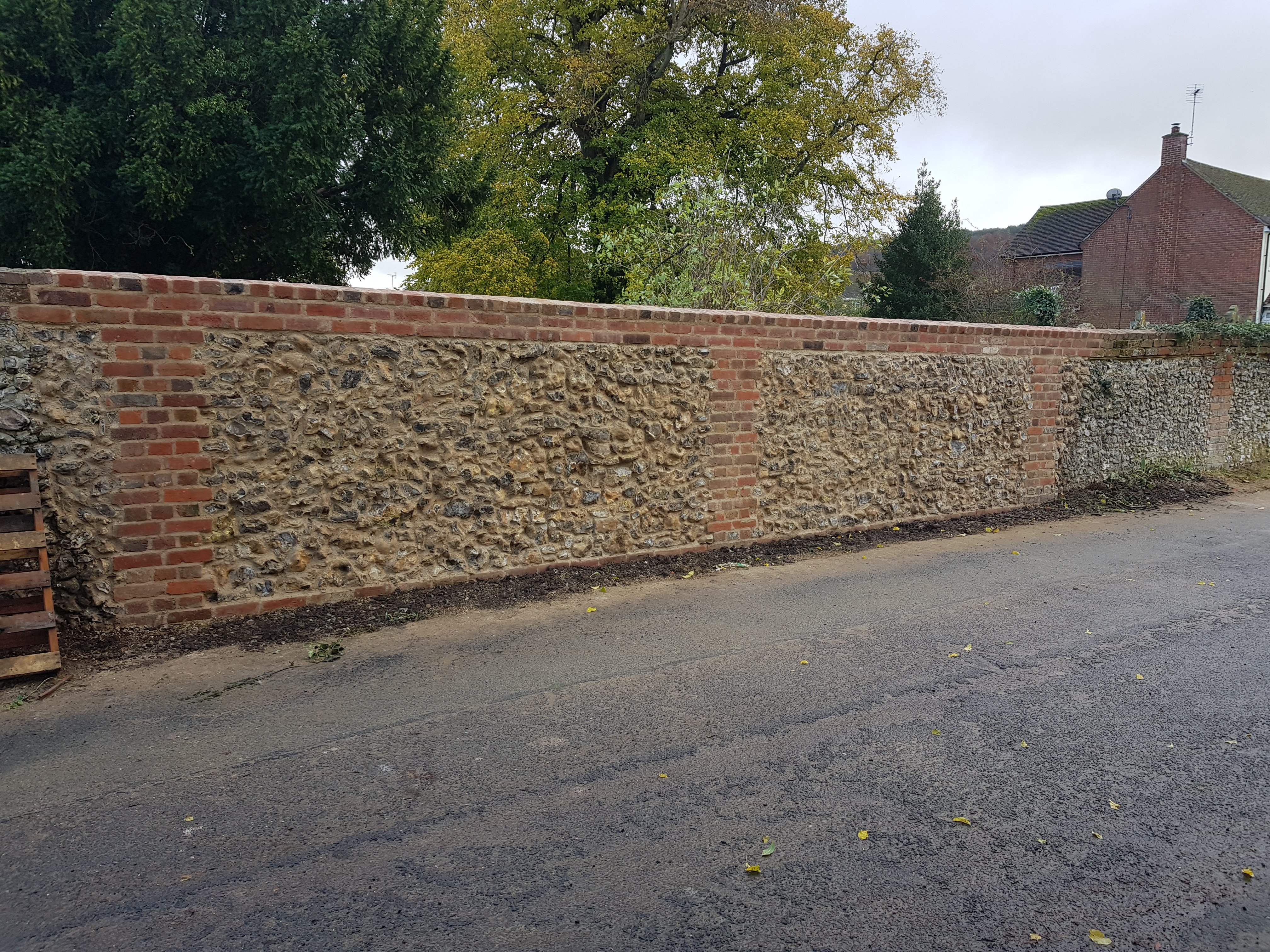 Rebuilding of wall along Church Lane, Chinnor