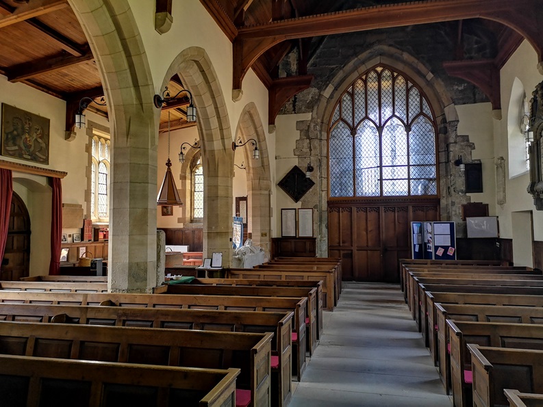 Nave interior looking south west