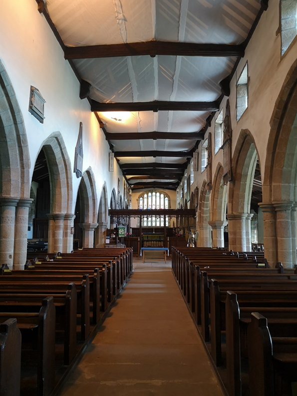 Nave interior looking east