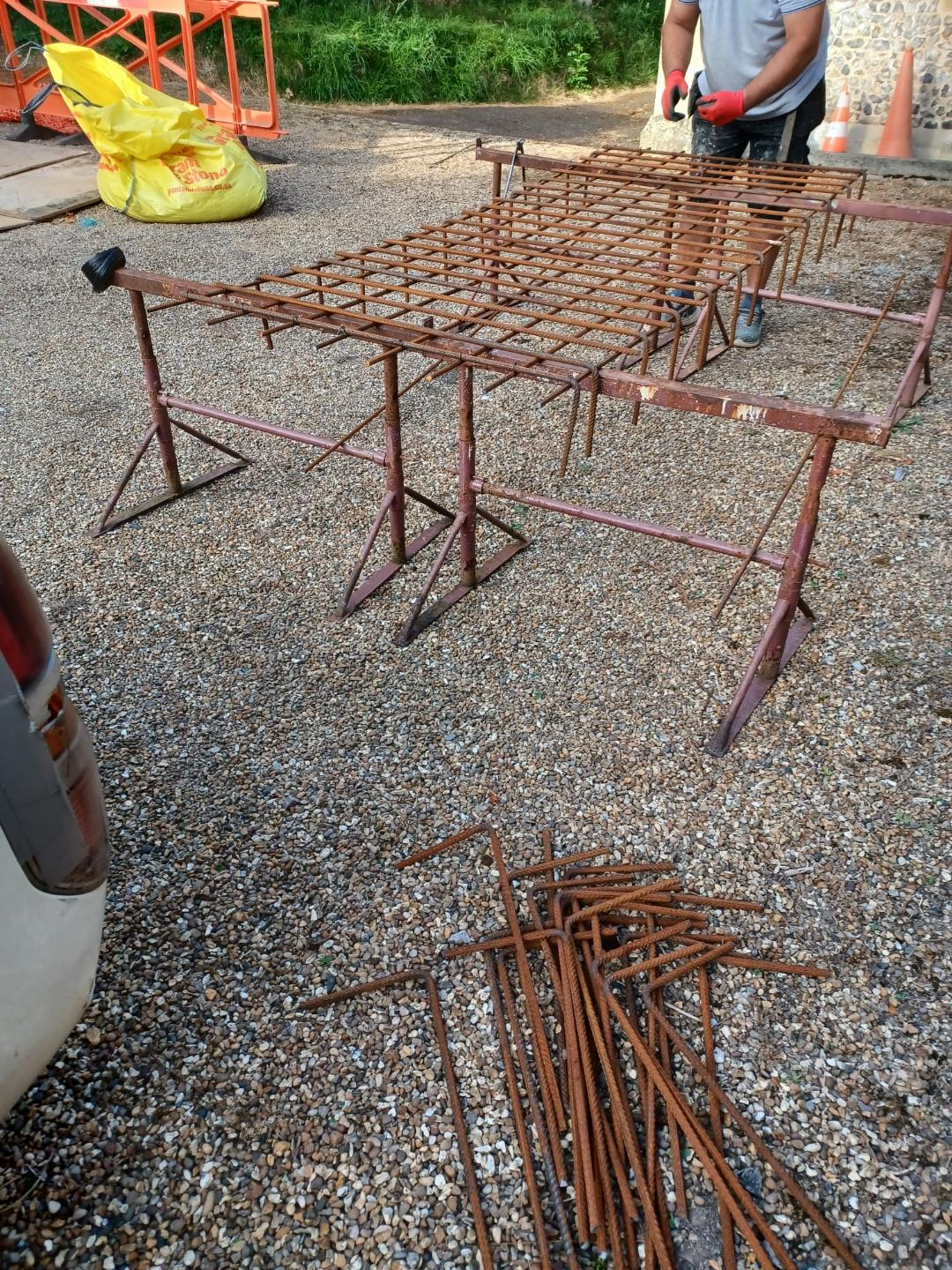 Photographs of burial vault repair 