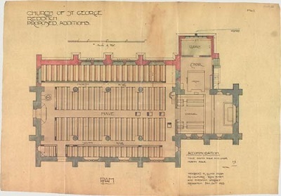 Church plan of 642161 Redditch St George the Martyr