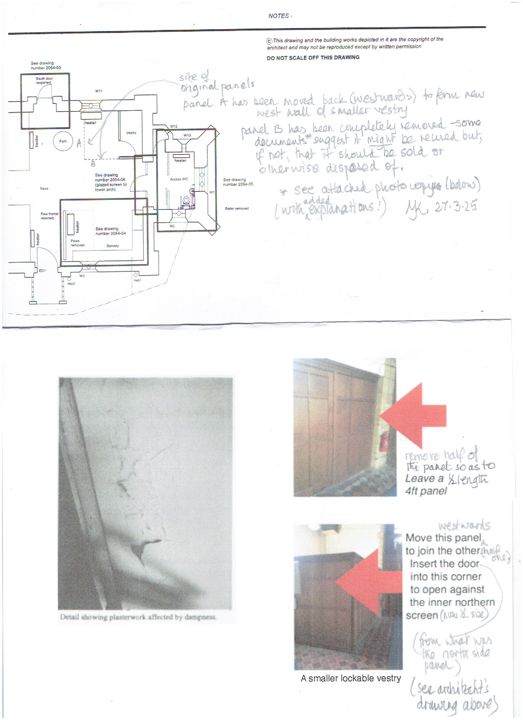 Vestry panels (1)   drawings andphotos for Practical Completion of Faculty