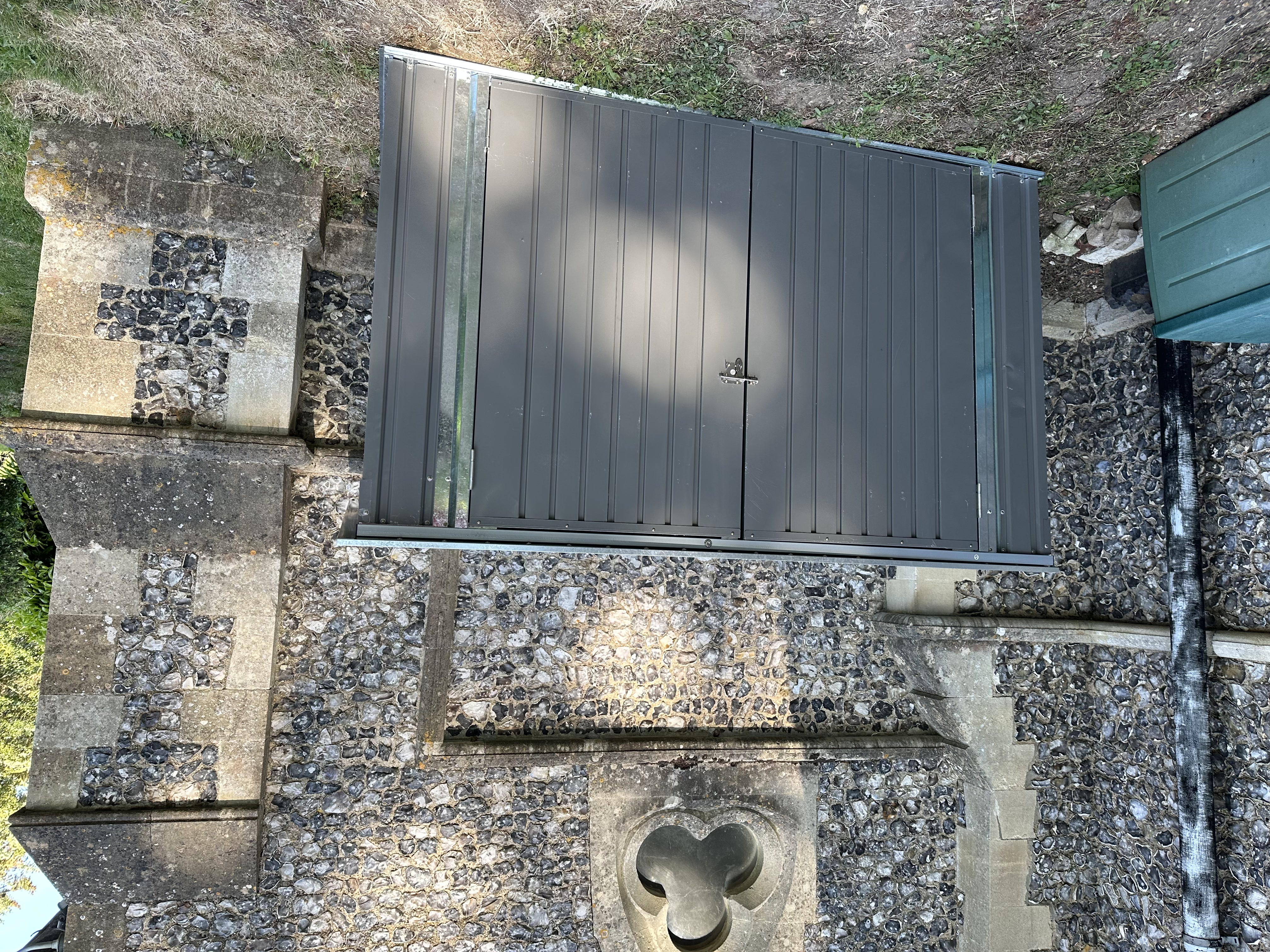 Completed Storage box in churchyard