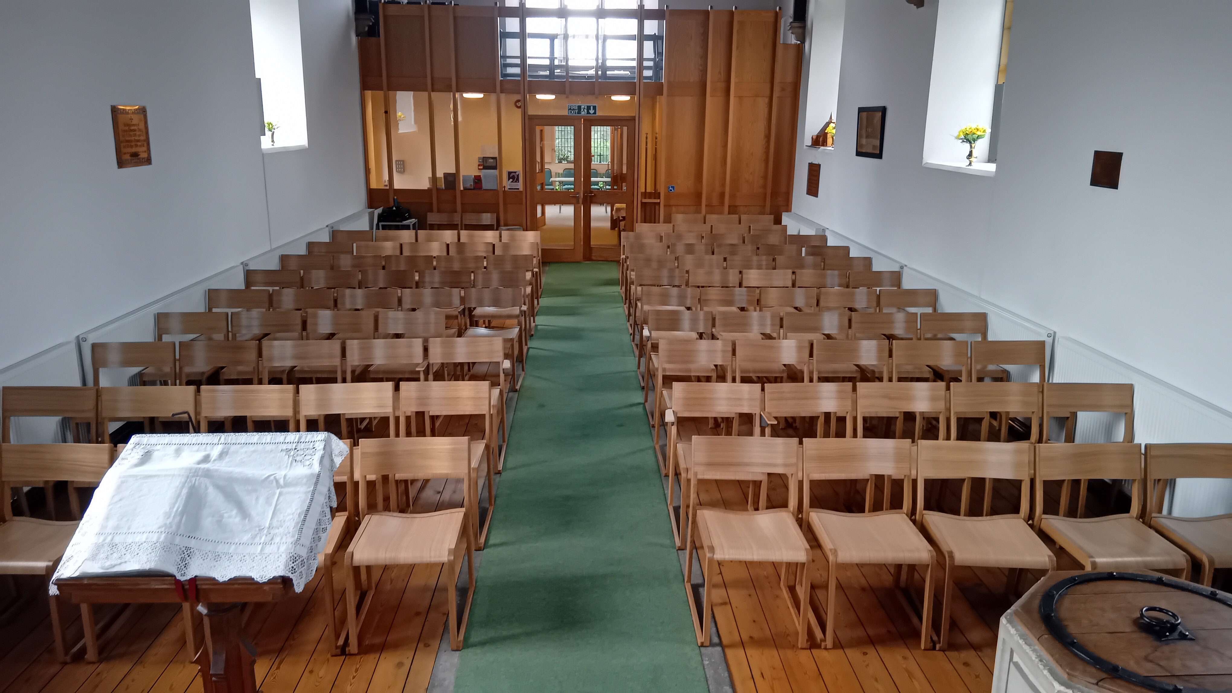 Nova chairs in nave from chancel arch