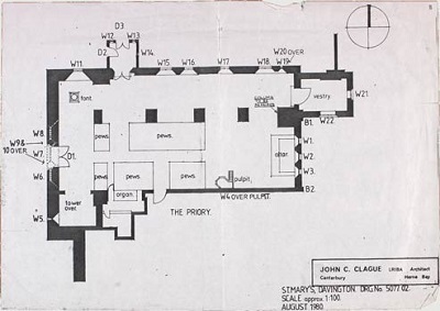 Church plan of 606122 Davington St Mary Magdalene