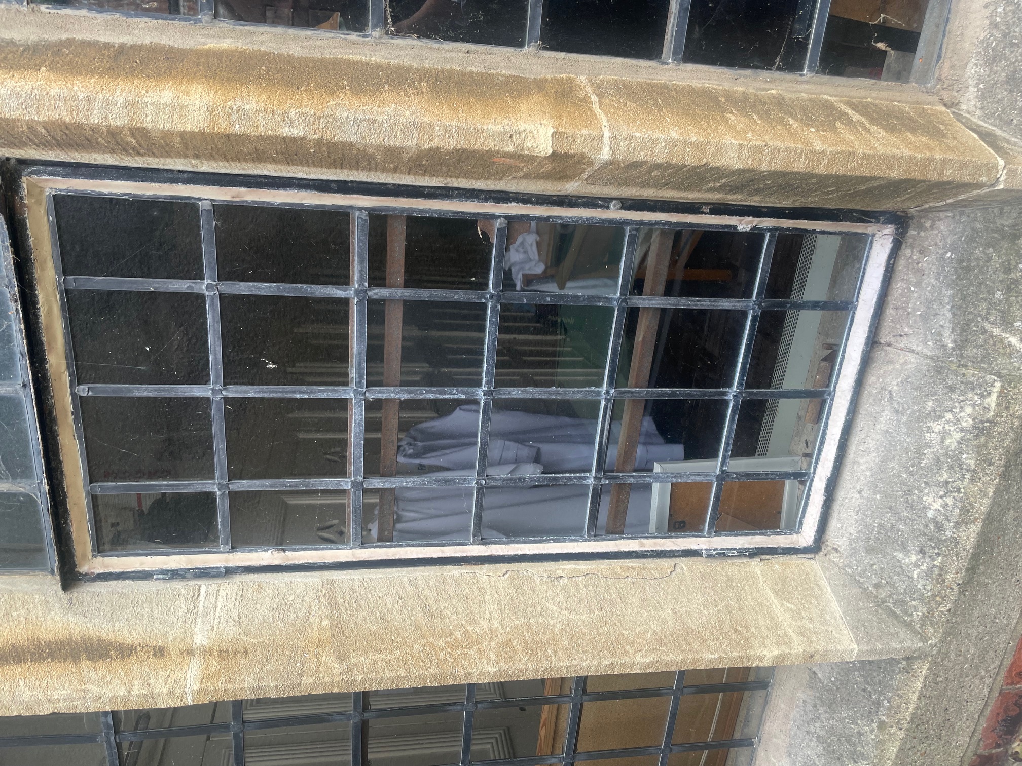 Photograph of replaced casement in servers' vestry window