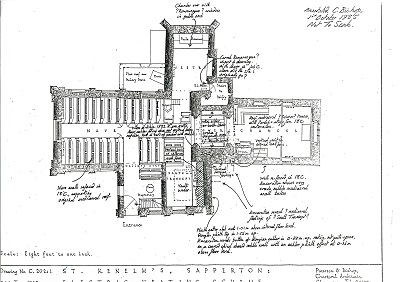 Church plan of 616297 Sapperton St Kenelm
