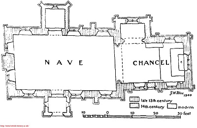 Church plan of 611072 Caldecote St Theobald & St Chad