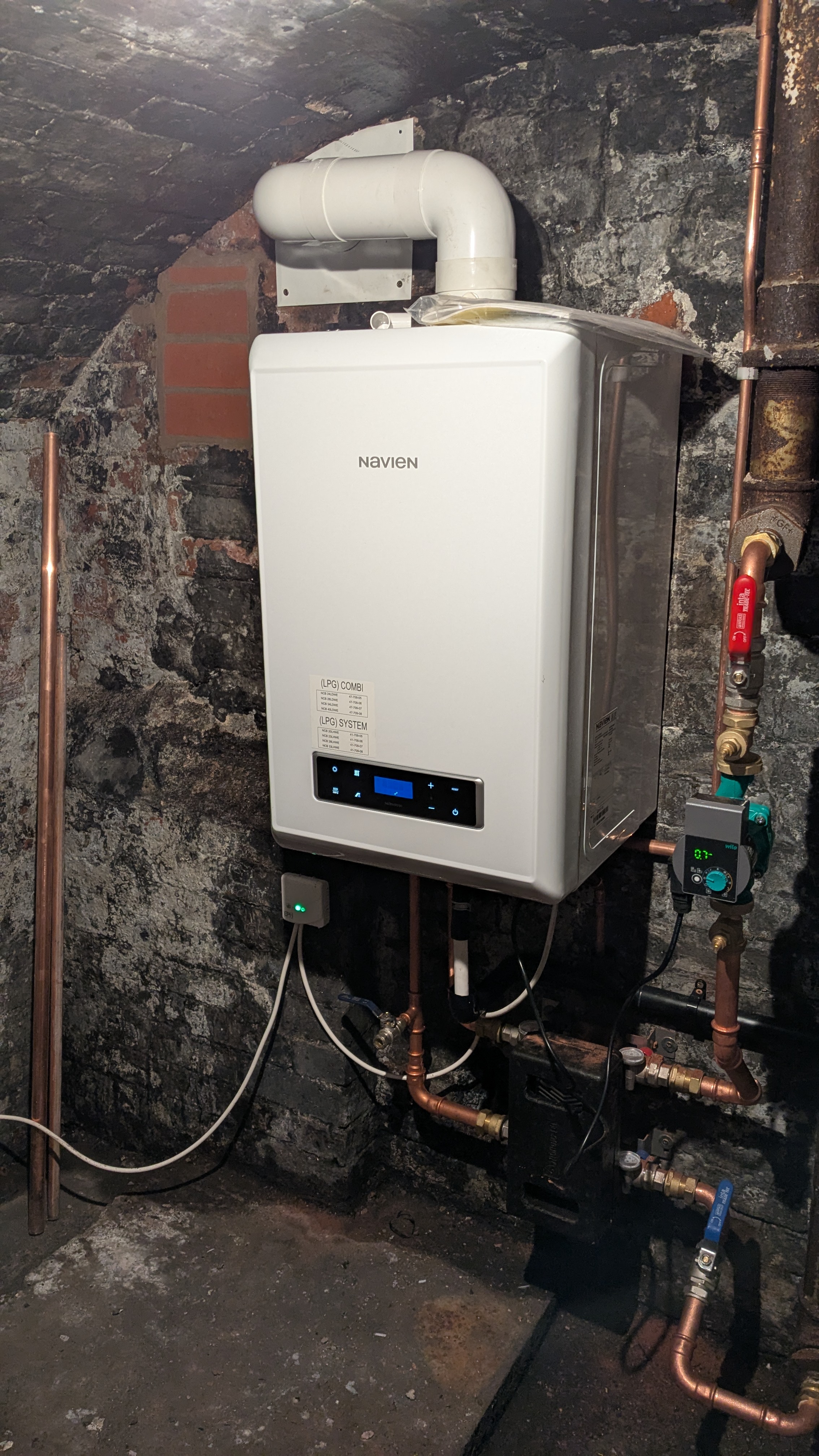 New LPG Boiler and pipework