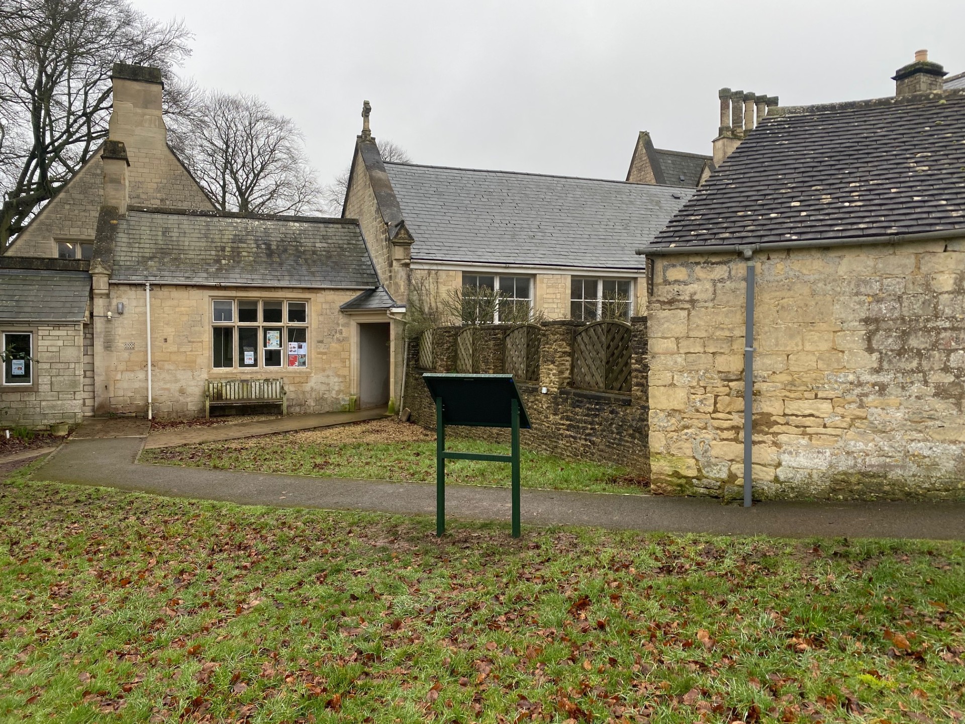 Photograph of rear of installed Tombstone Information Board