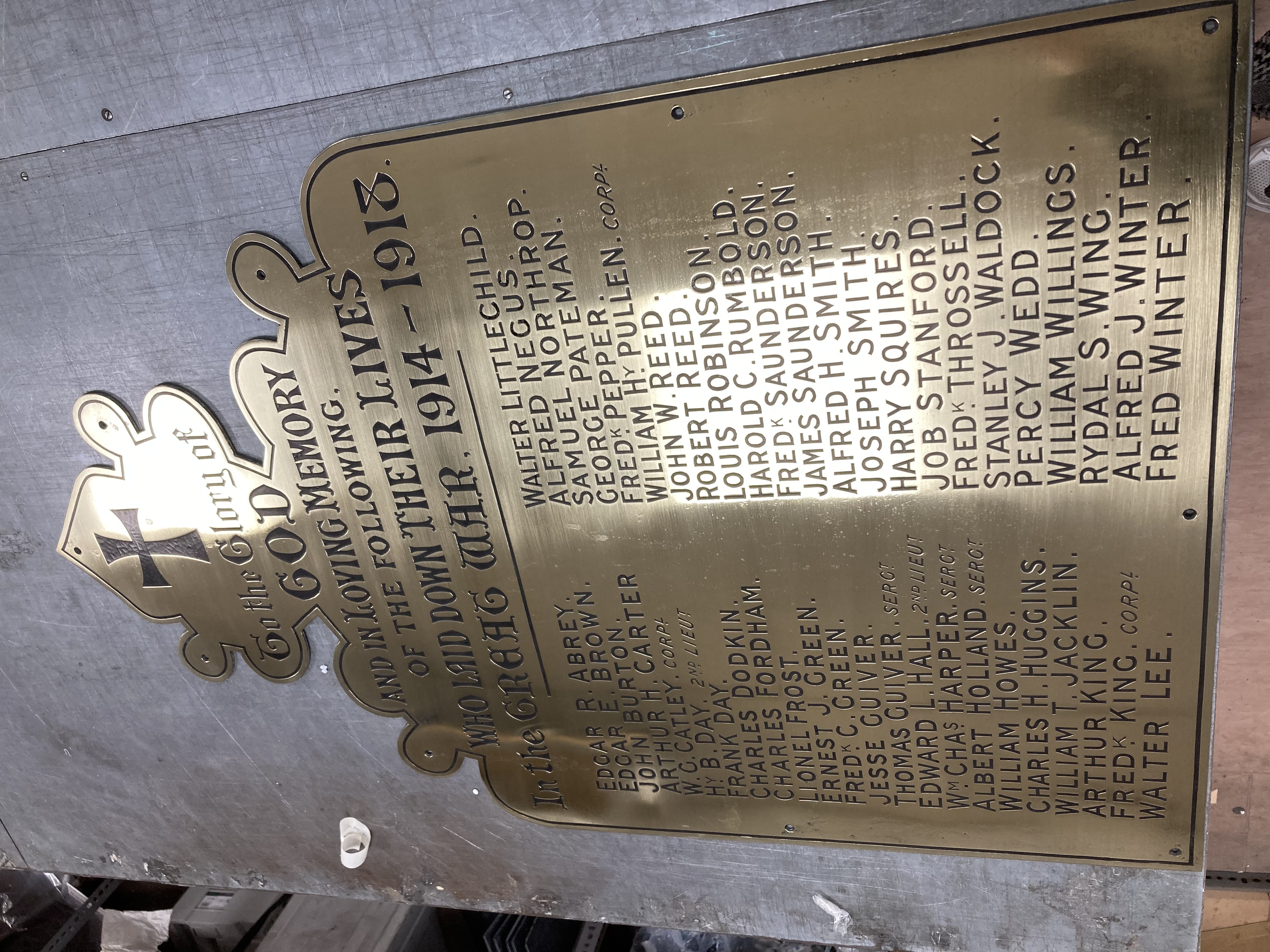 Photo of restored plaque