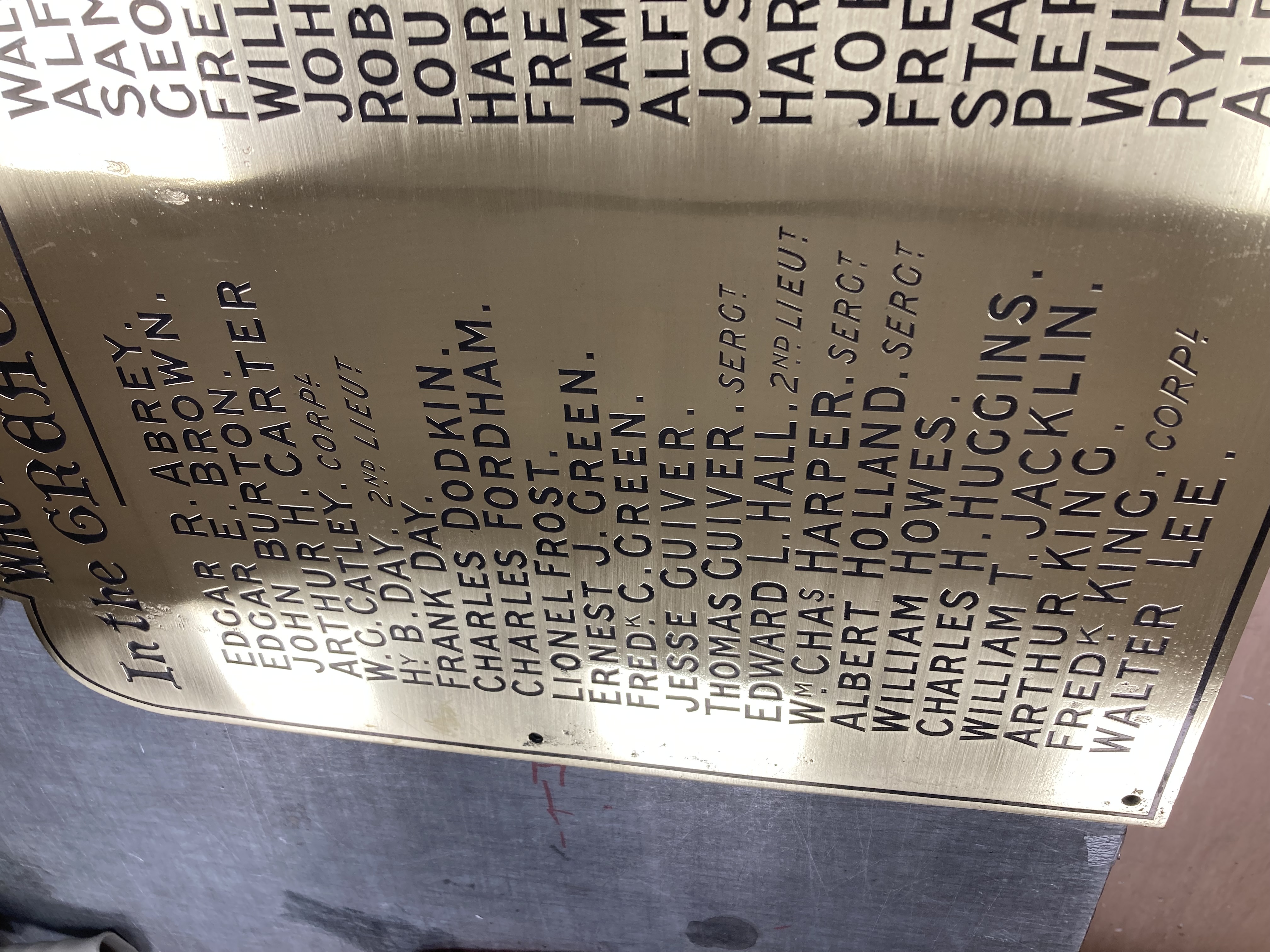 Photo of restored plaque