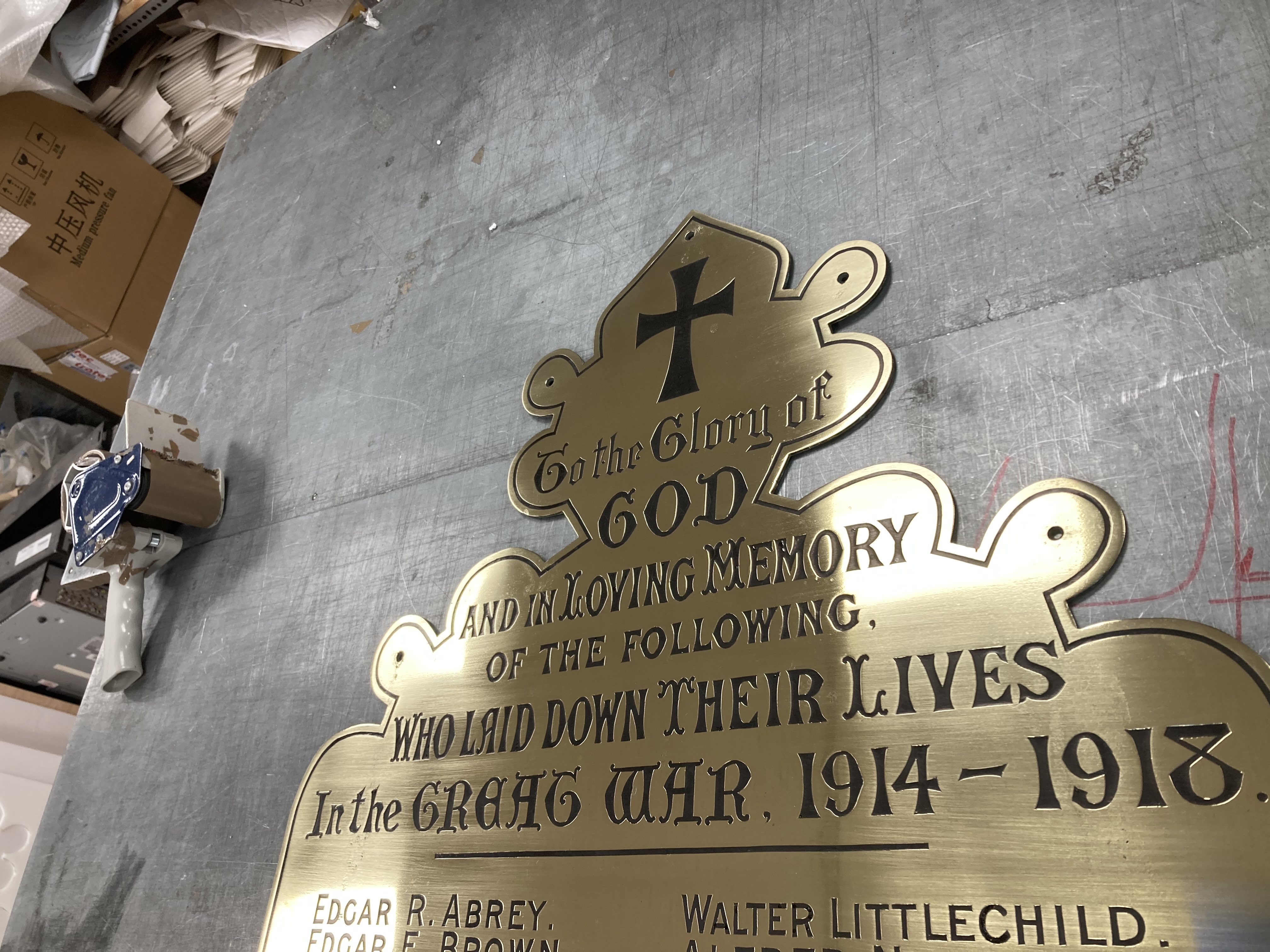 Photo of restored plaque