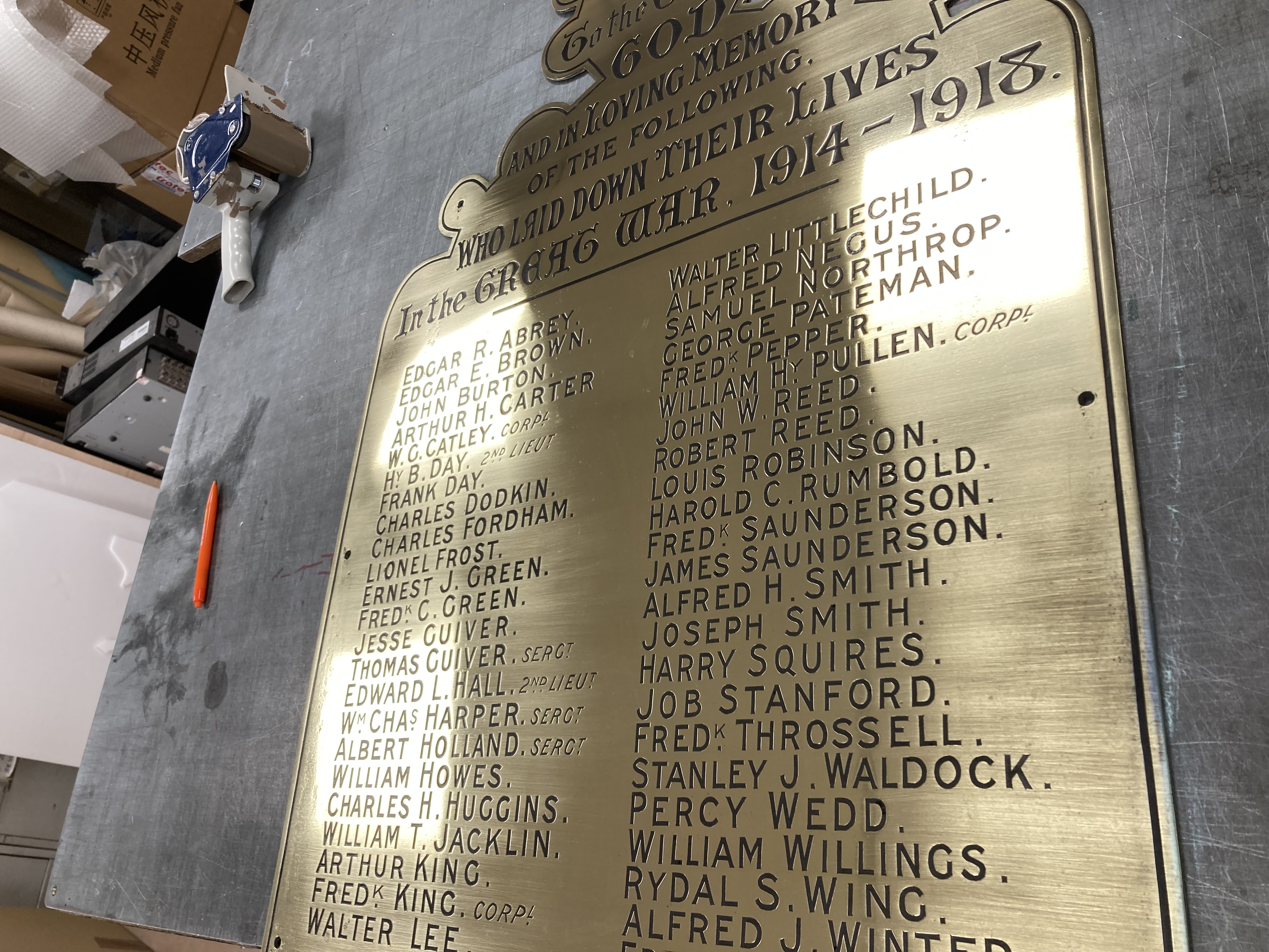 Photo of restored plaque