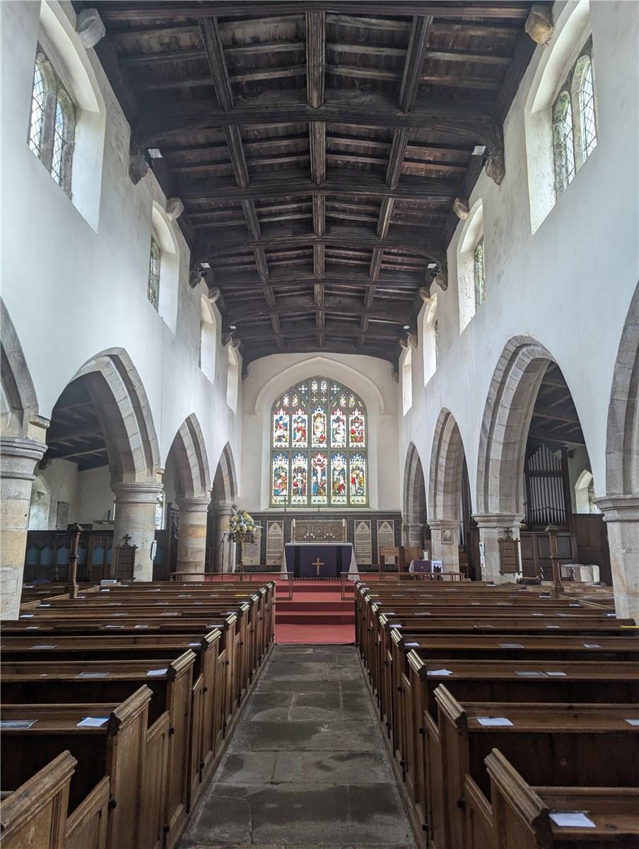 Askrigg, St Oswald's nave looking east