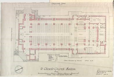 Church plan of 624199 Tonge Fold St Chad