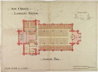 Church plan of 602076 Langley St Michael and All Angels