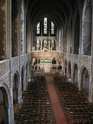 Interior photograph of 623042 St Augustine's, Kilburn showing nave and chancel taken from triforium