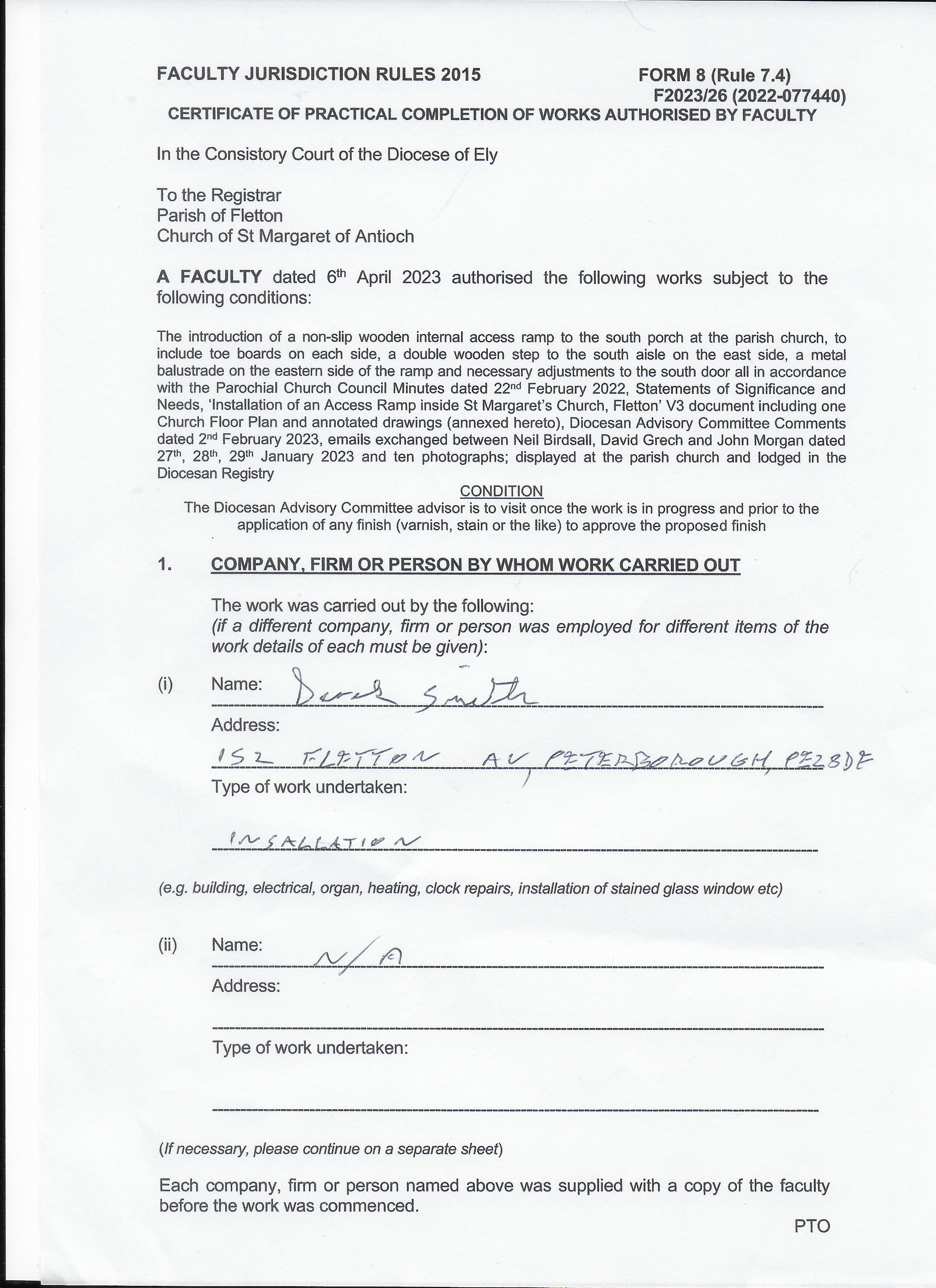 Certificate of Completion 