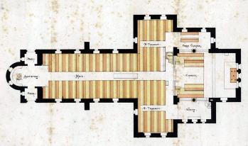 Plan of Caldecote Church, Bedfordshire.