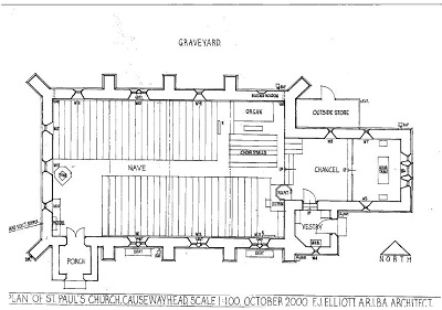 Church plan of 607363 Causeway Head St Paul