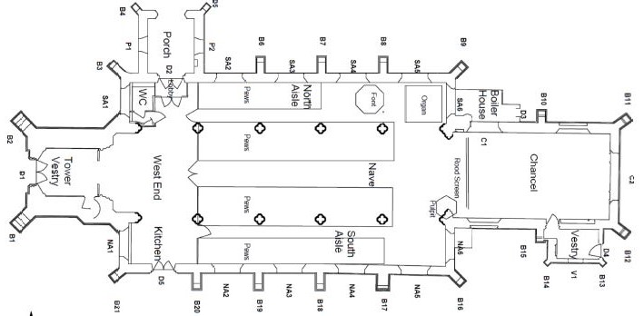Plan of 626005 Blofield: St Andrew & St Peter 